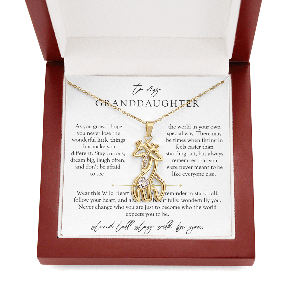Granddaughter Wild Heart Giraffe Necklace