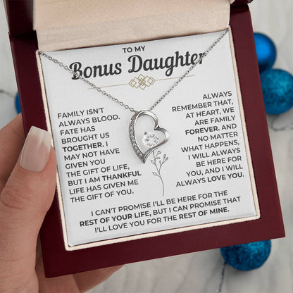 To My Bonus Daughter - Forever Love Necklace