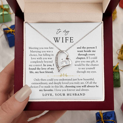To My Wife | Love of My Life Heart Necklace