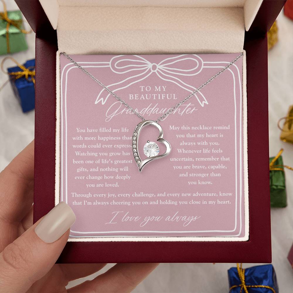 To My Granddaughter | My Heart is Always With You Necklace Blush
