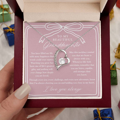To My Granddaughter | My Heart is Always With You Necklace Blush