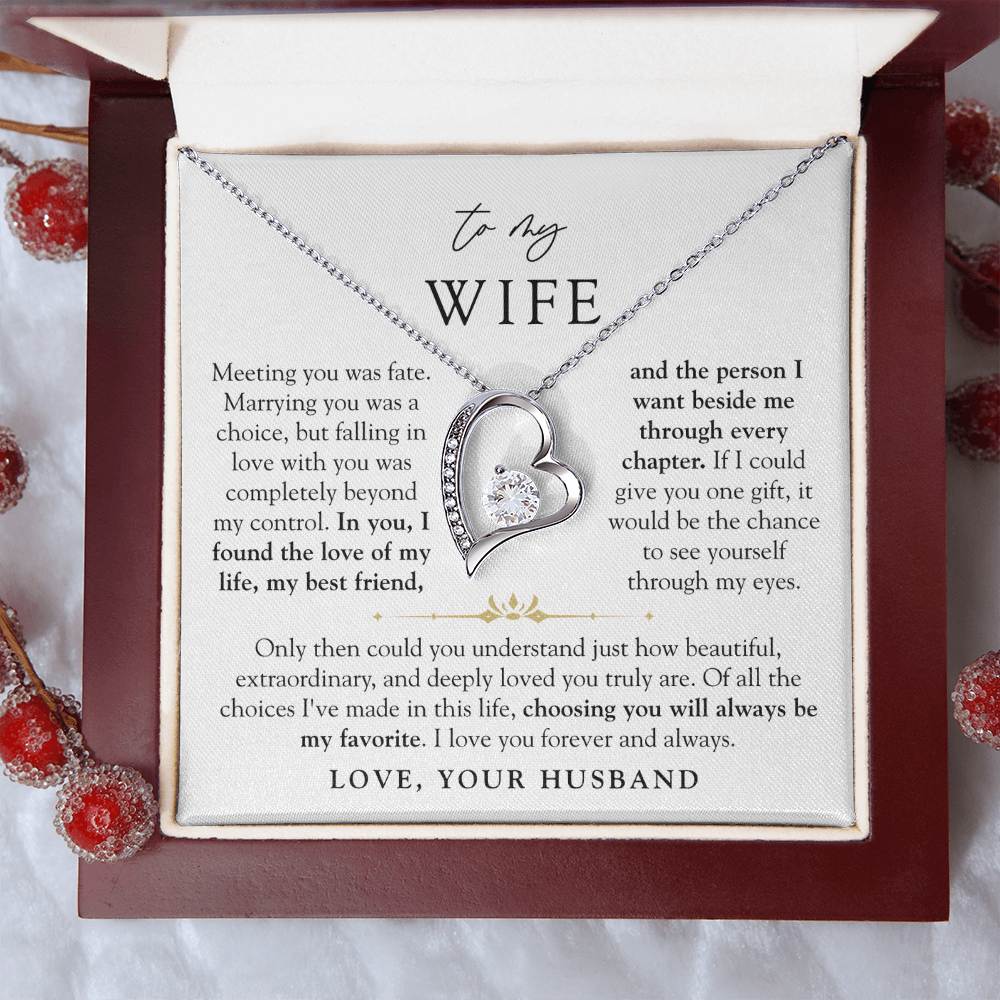 To My Wife | Love of My Life Heart Necklace