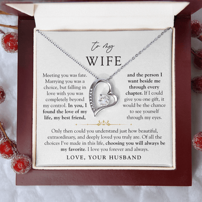 To My Wife | Love of My Life Heart Necklace