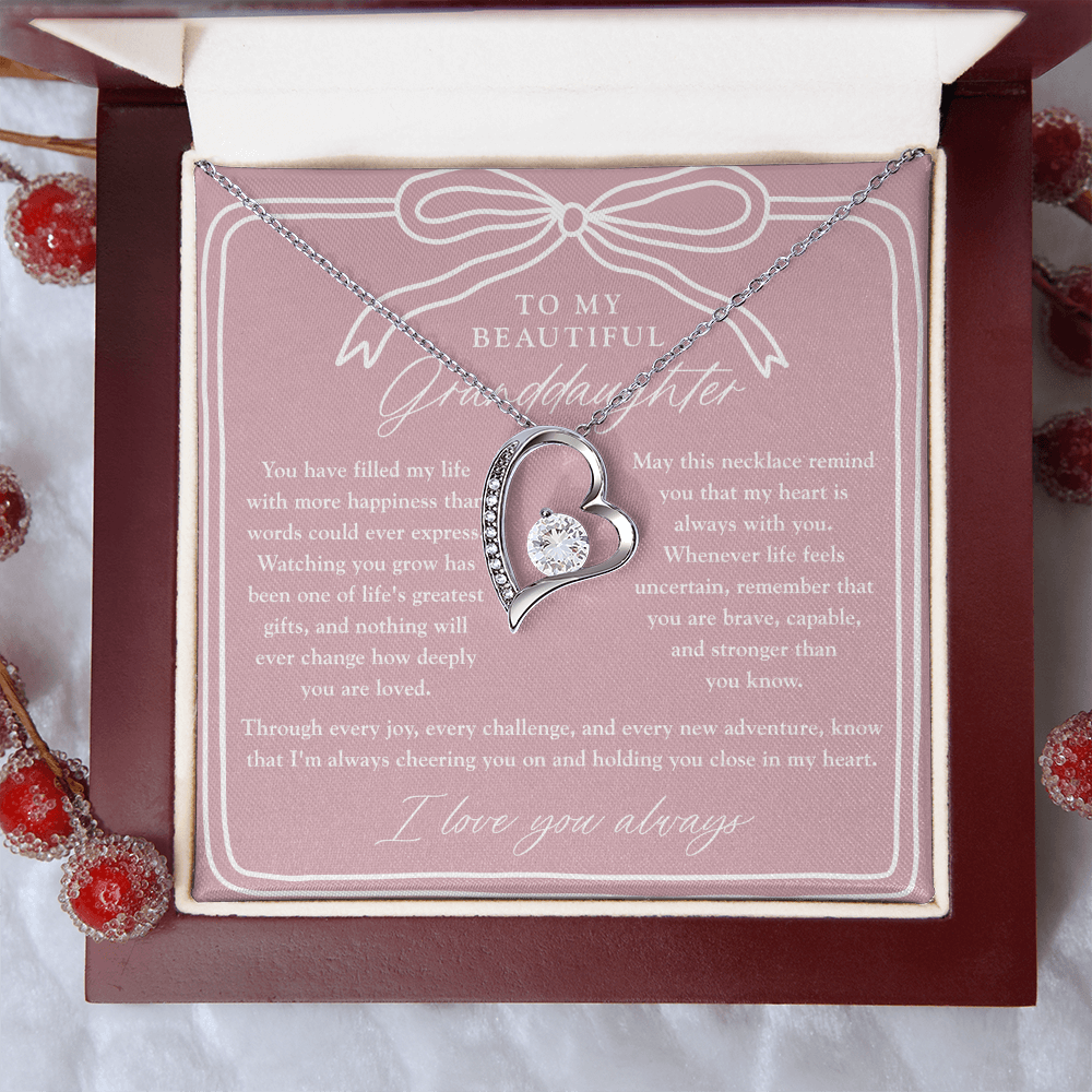 To My Granddaughter | My Heart is Always With You Necklace Blush