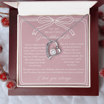 To My Granddaughter | My Heart is Always With You Necklace Blush