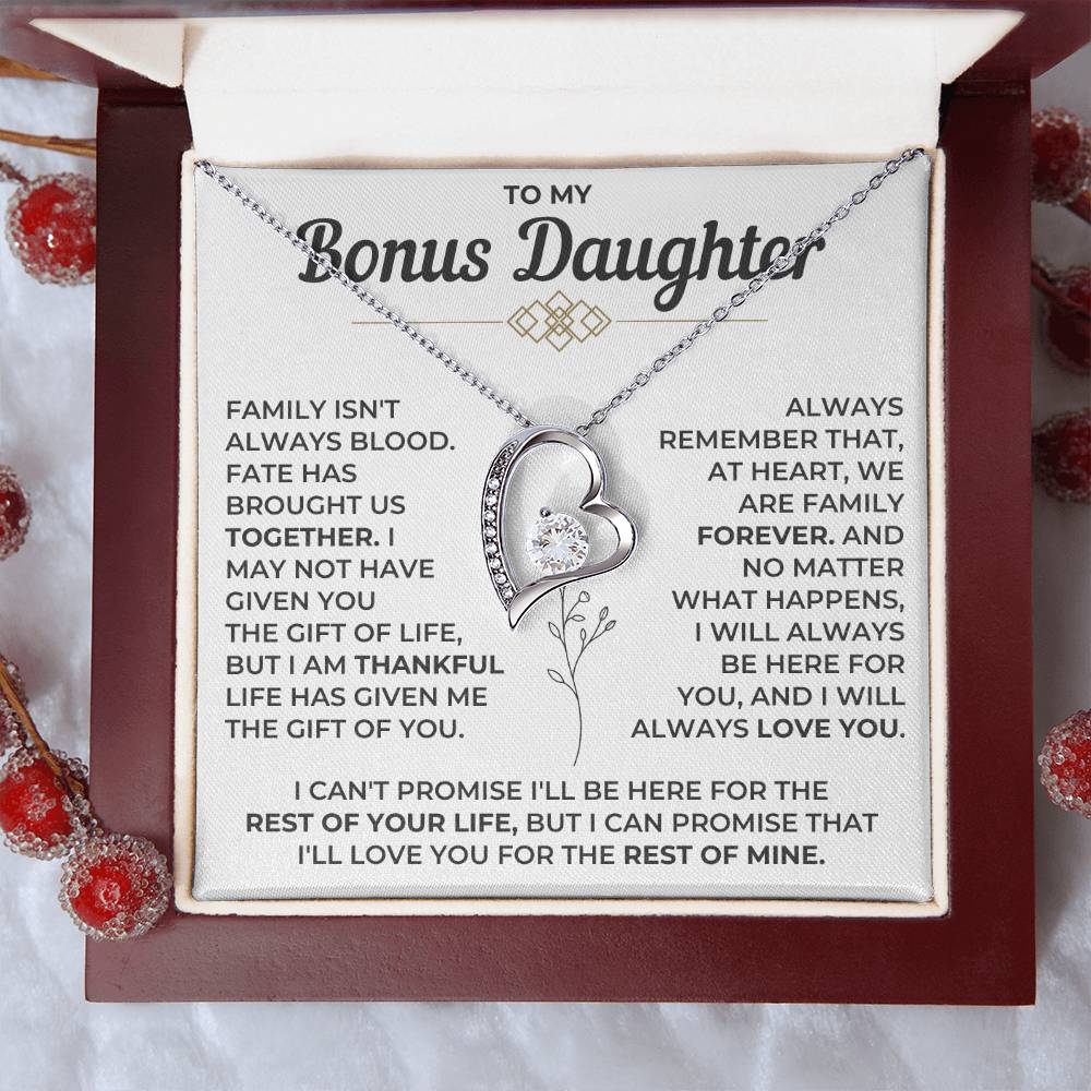 To My Bonus Daughter - Forever Love Necklace