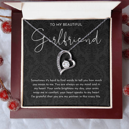 To My Girlfriend Heart Necklace