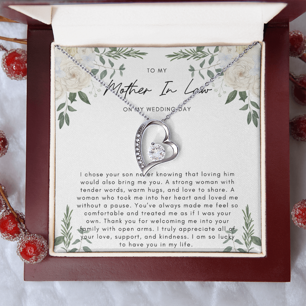 To My Mother In Law On My Wedding Day - Heart Necklace
