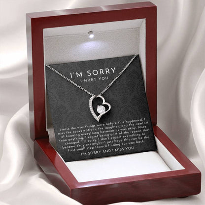 I'm Sorry Apology Heart Necklace | I Miss You Black Lace