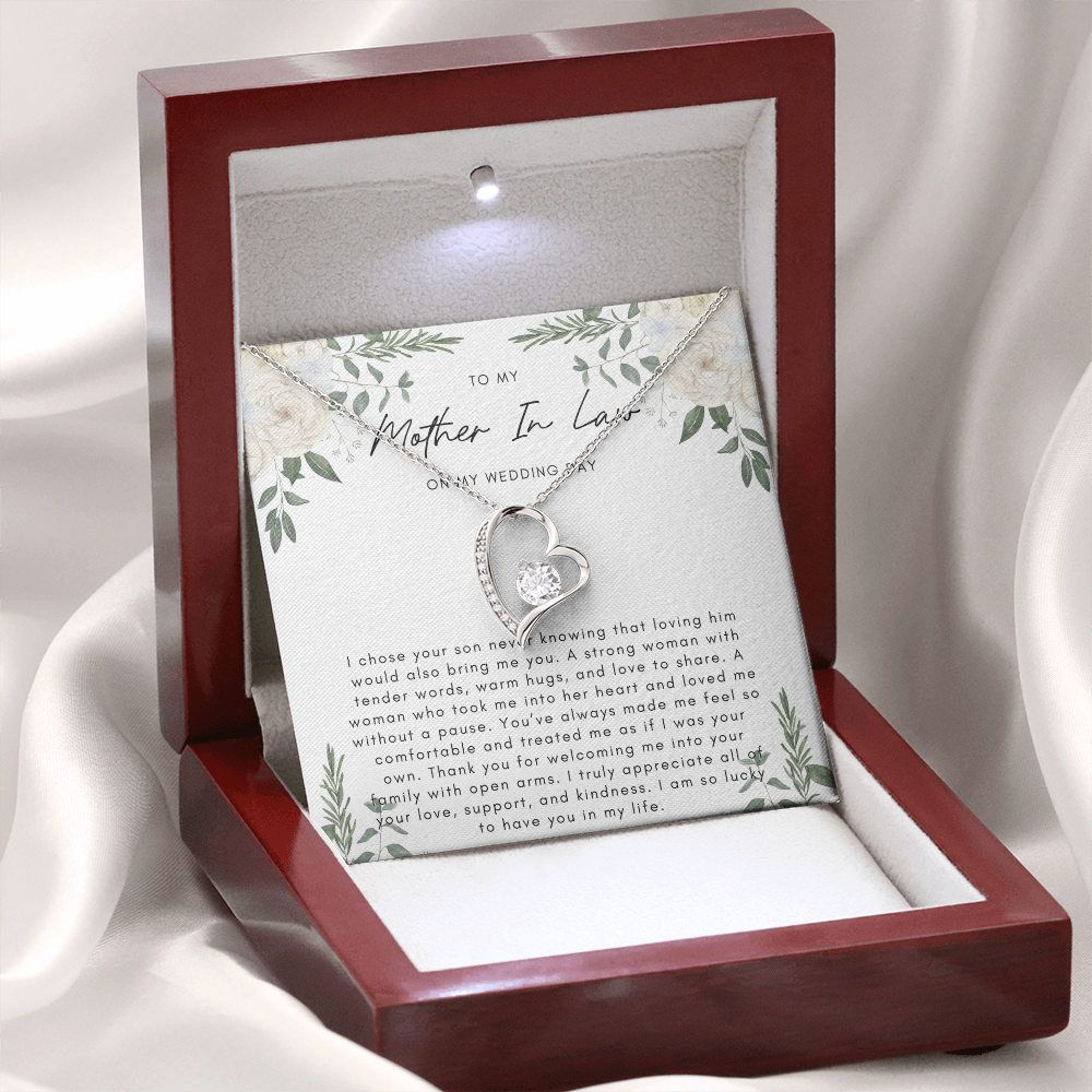 To My Mother In Law On My Wedding Day - Heart Necklace
