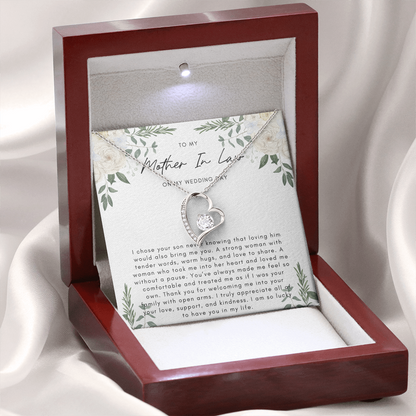 To My Mother In Law On My Wedding Day - Heart Necklace