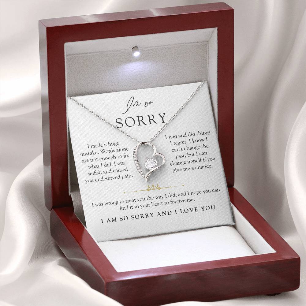 I'm Sorry Apology Heart Necklace | Can't Change The Past