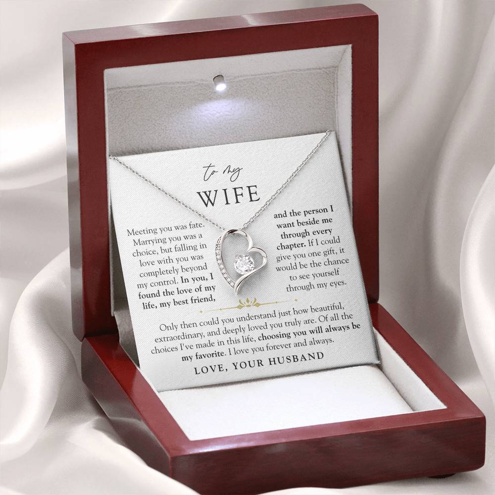 To My Wife | Love of My Life Heart Necklace
