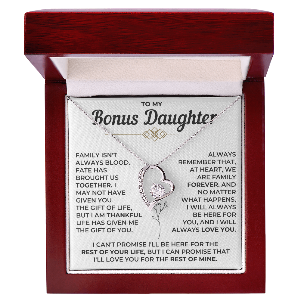 To My Bonus Daughter - Forever Love Necklace