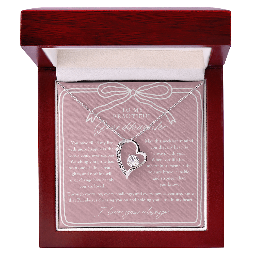 To My Granddaughter | My Heart is Always With You Necklace Blush