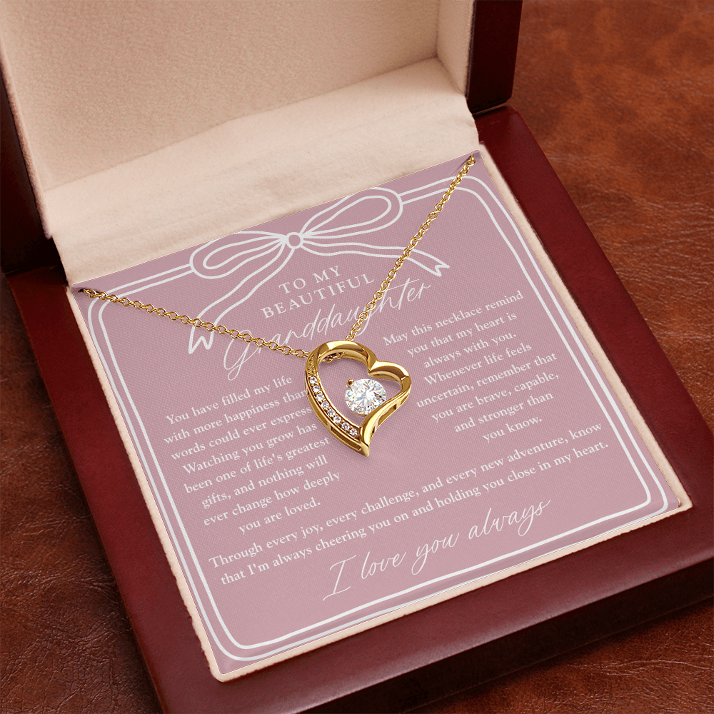 To My Granddaughter | My Heart is Always With You Necklace Blush