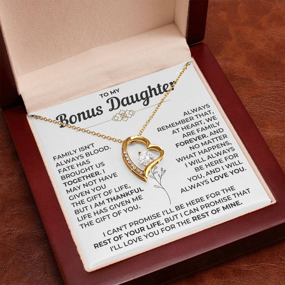To My Bonus Daughter - Forever Love Necklace