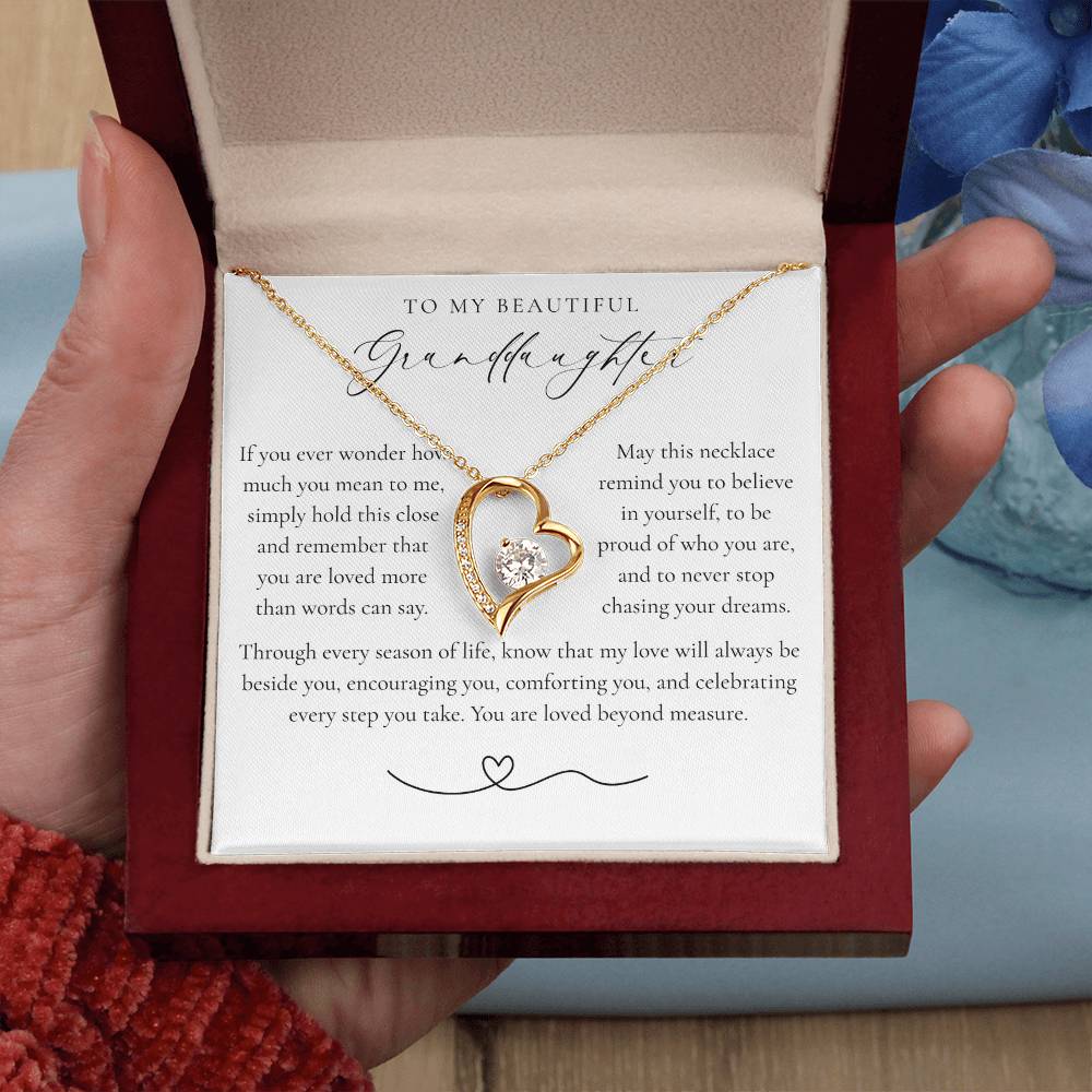 To My Granddaughter Heart Necklace | Loved Beyond Measure