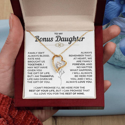 To My Bonus Daughter - Forever Love Necklace