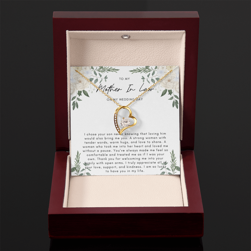To My Mother In Law On My Wedding Day - Heart Necklace