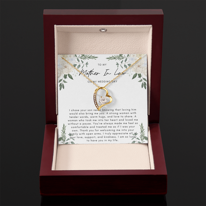 To My Mother In Law On My Wedding Day - Heart Necklace