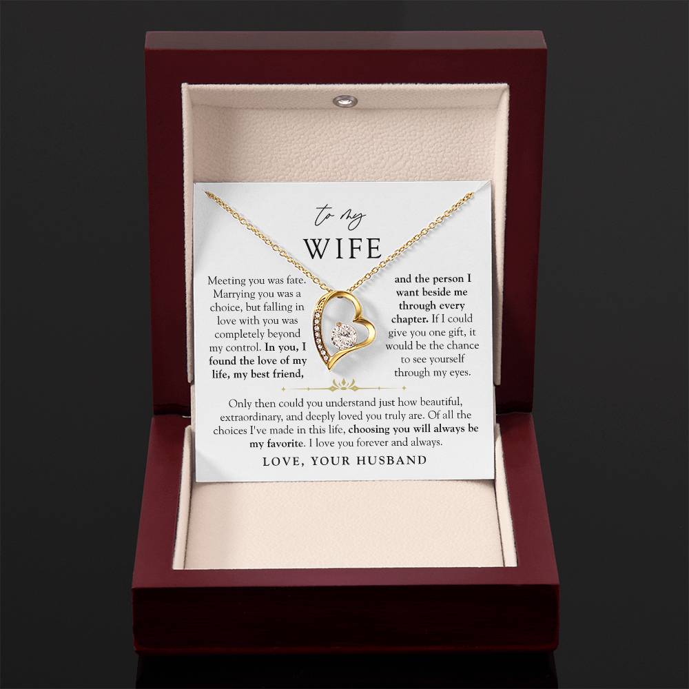 To My Wife | Love of My Life Heart Necklace