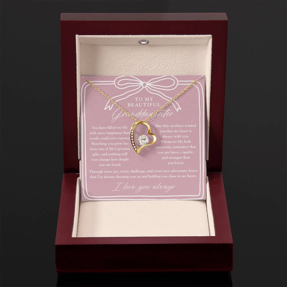 To My Granddaughter | My Heart is Always With You Necklace Blush