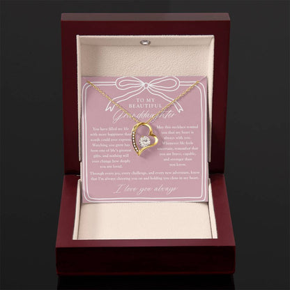 To My Granddaughter | My Heart is Always With You Necklace Blush