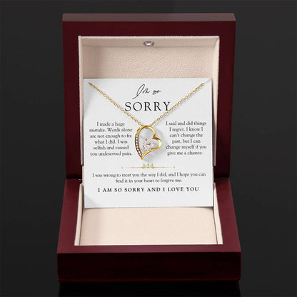 I'm Sorry Apology Heart Necklace | Can't Change The Past