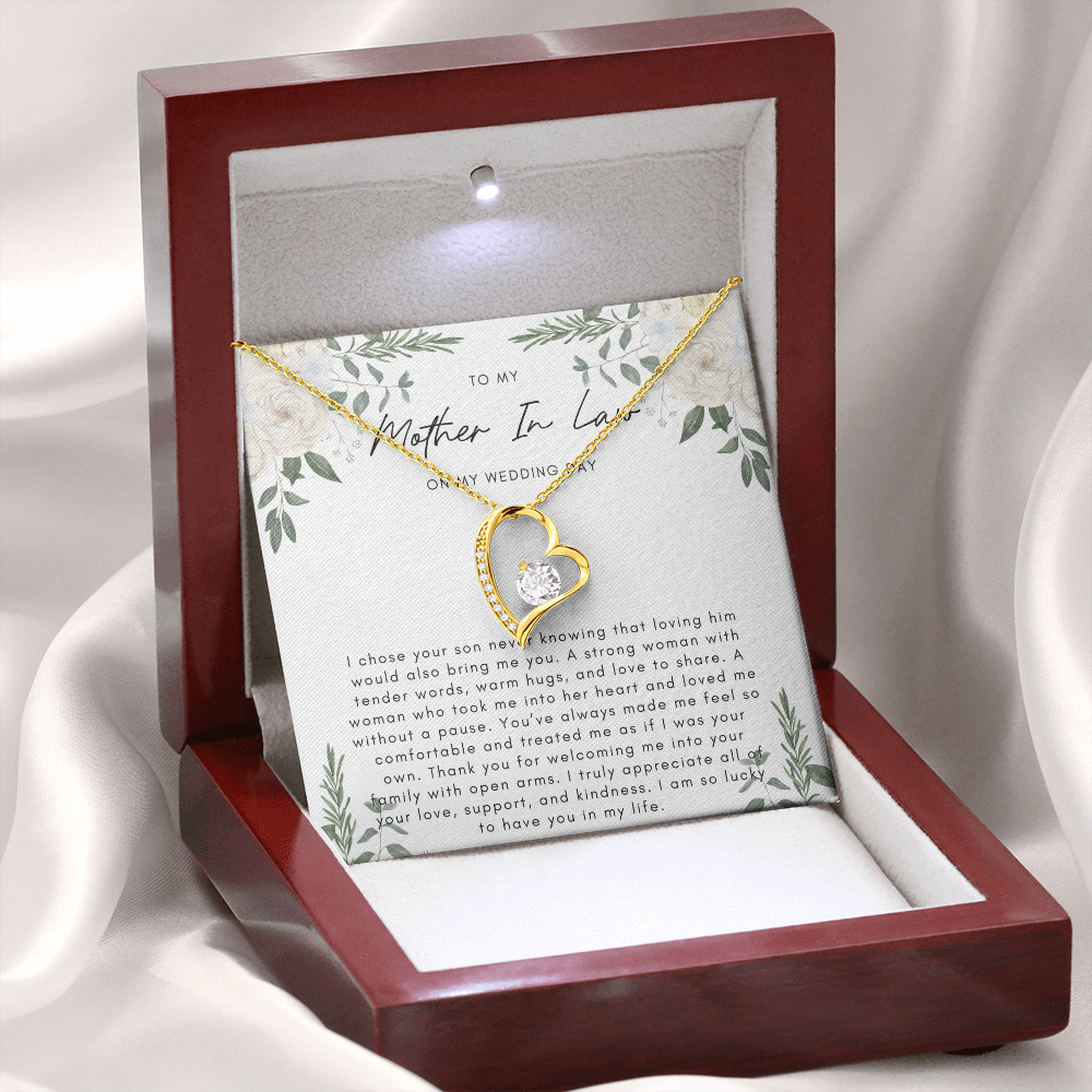 To My Mother In Law On My Wedding Day - Heart Necklace