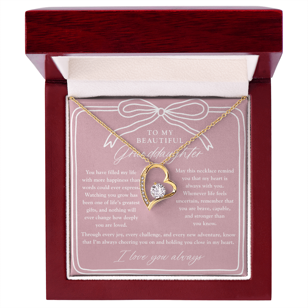 To My Granddaughter | My Heart is Always With You Necklace Blush