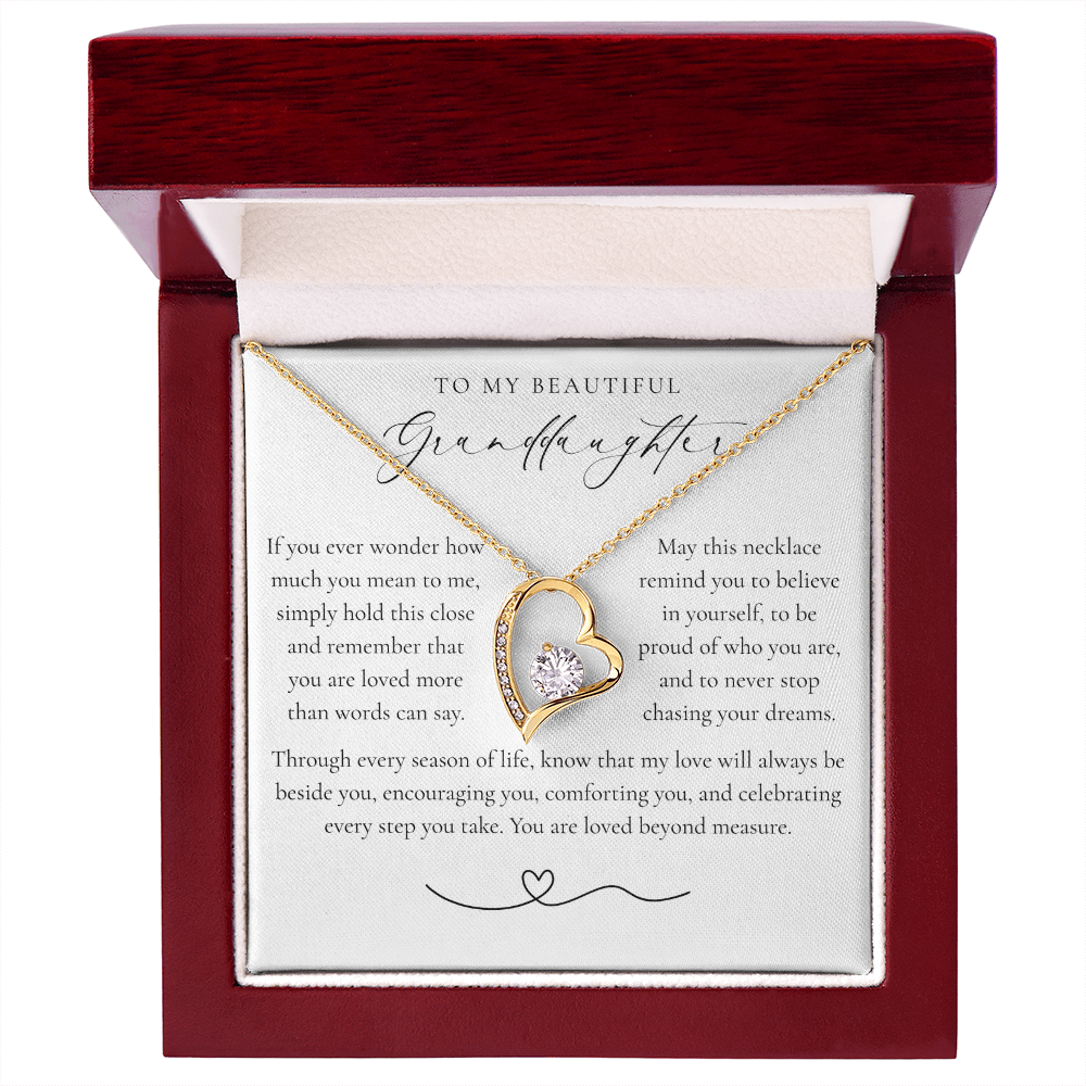To My Granddaughter Heart Necklace | Loved Beyond Measure