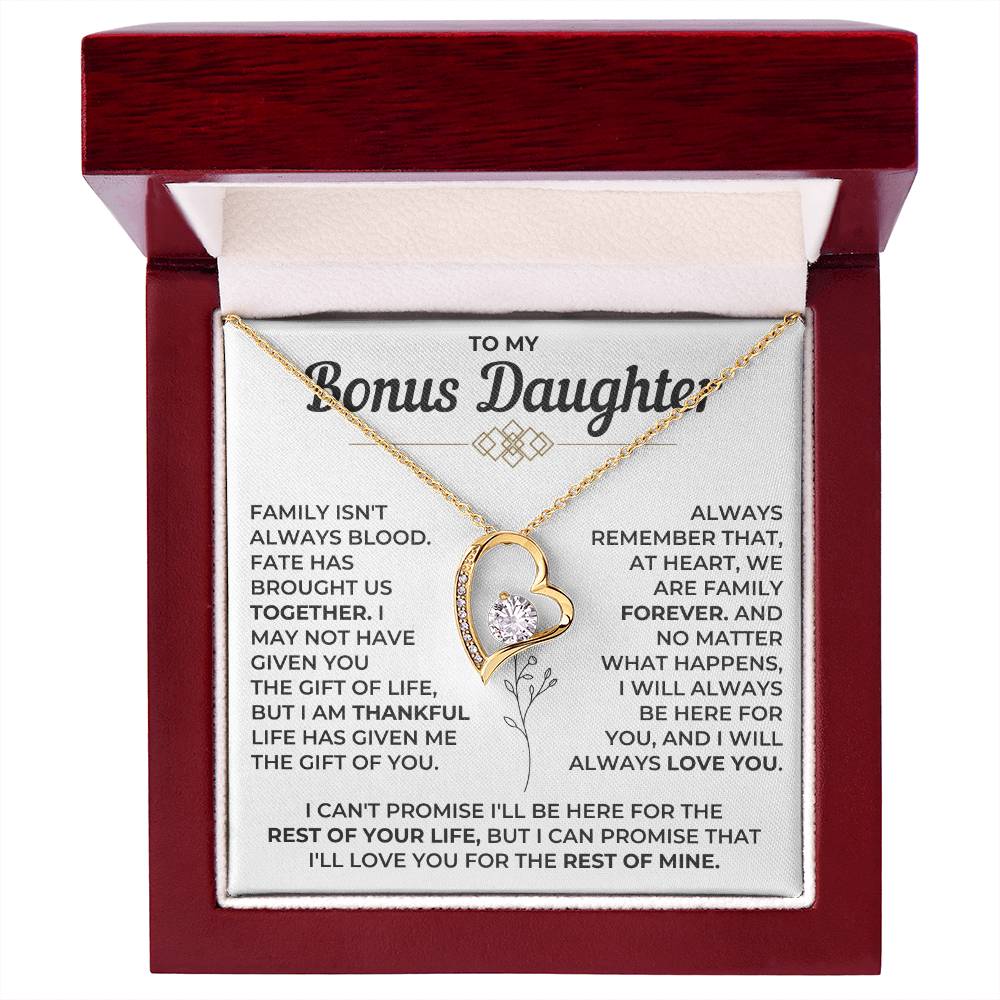 To My Bonus Daughter - Forever Love Necklace