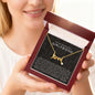 Girlfriend Scripted Love Necklace | The First I Love You Black Lace