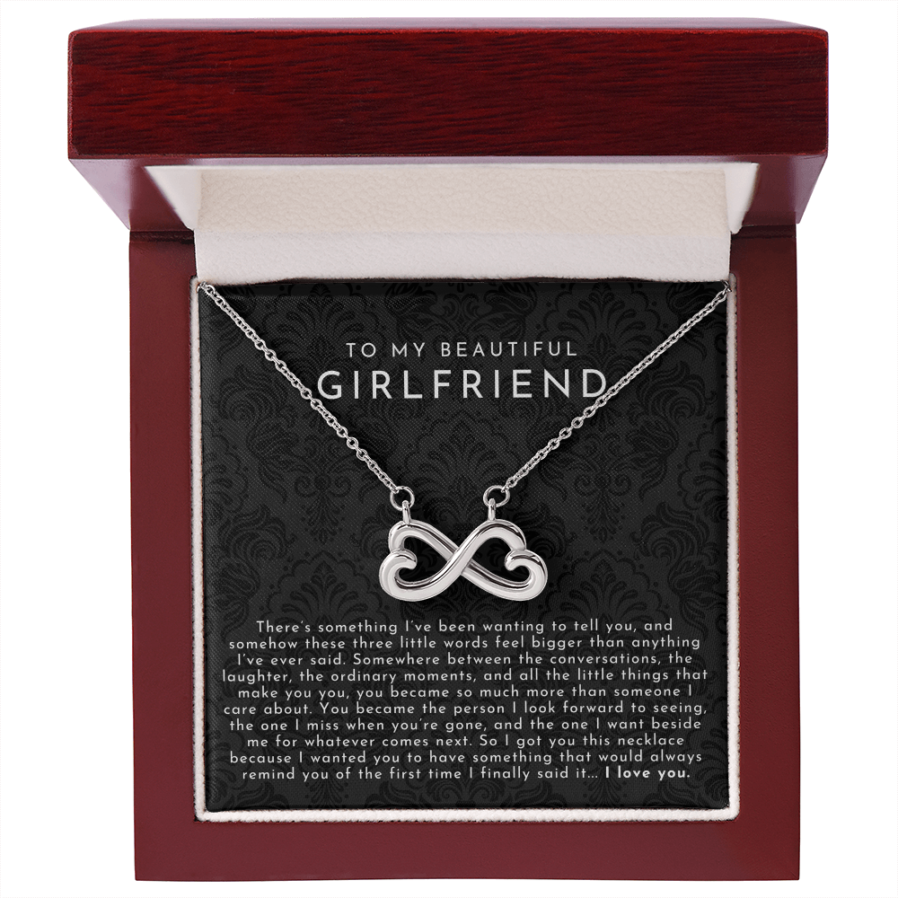 Girlfriend Infinite Love Necklace | The First I Love You Black Lace