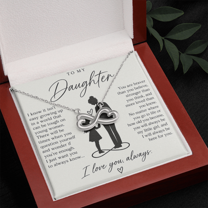To My Daughter (I Know It Isn't Easy) Infinity Love Necklace