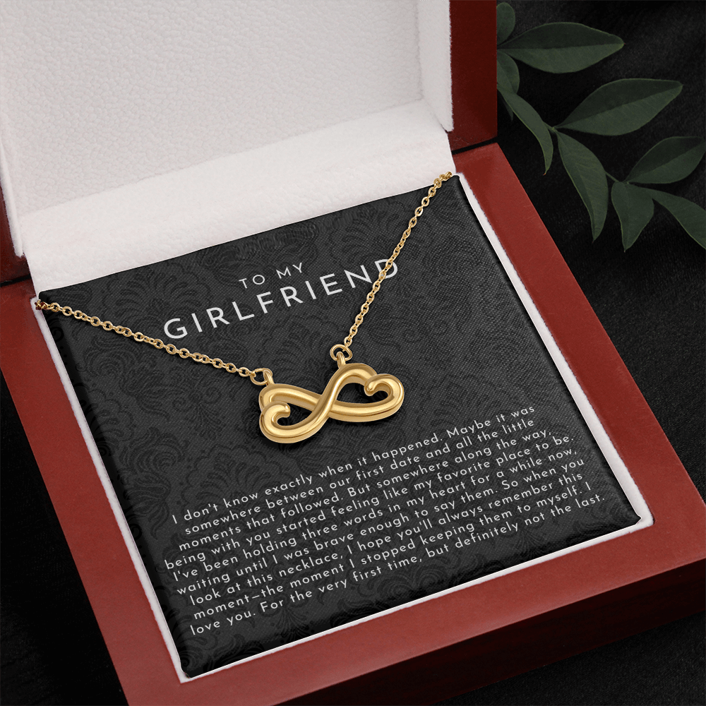 Girlfriend Infinite Love Necklace | The First I Love You Not The Last Black Lace