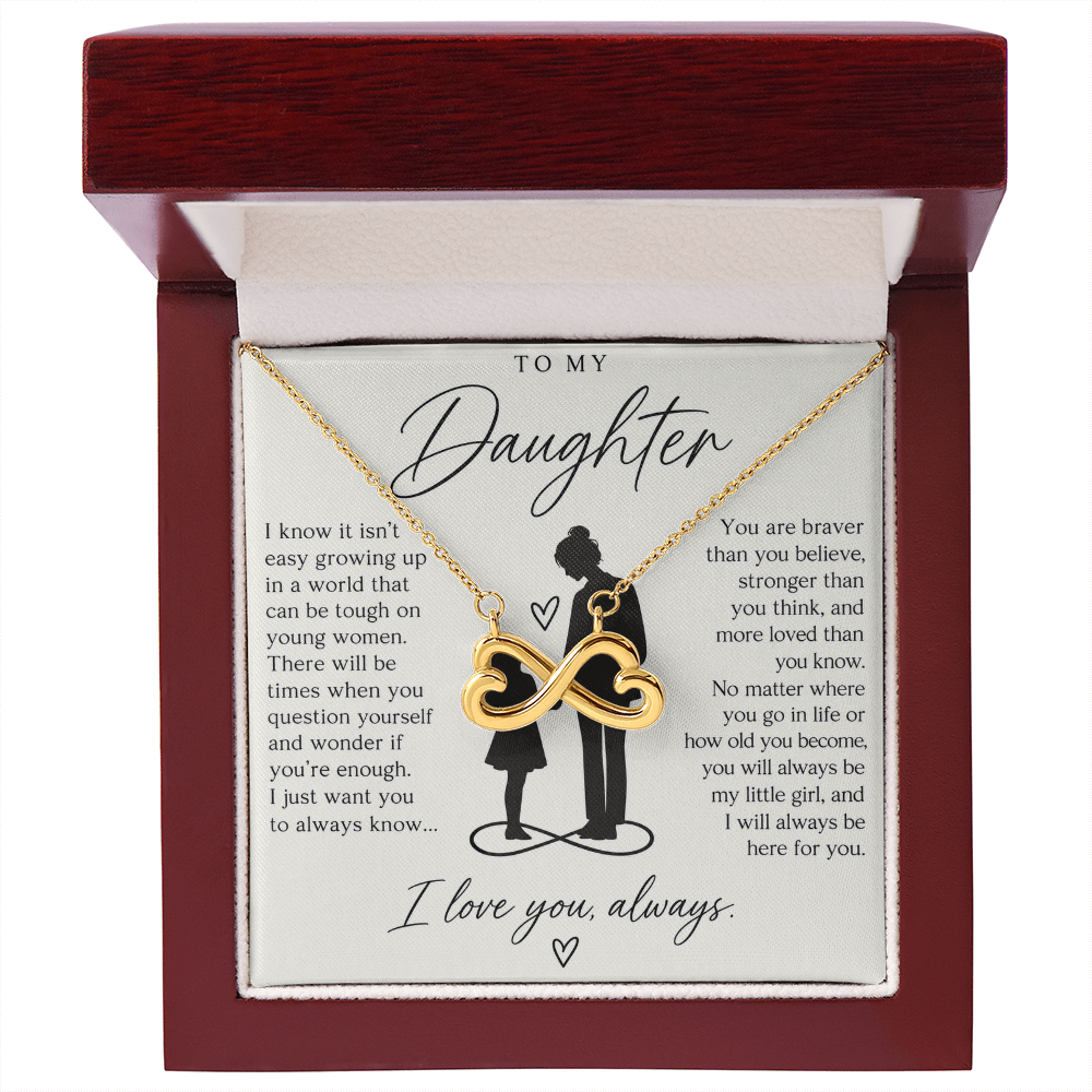 To My Daughter (I Know It Isn't Easy) Infinity Love Necklace