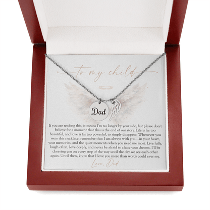 To My Child From Dad | Love Too Powerful Memorial Necklace