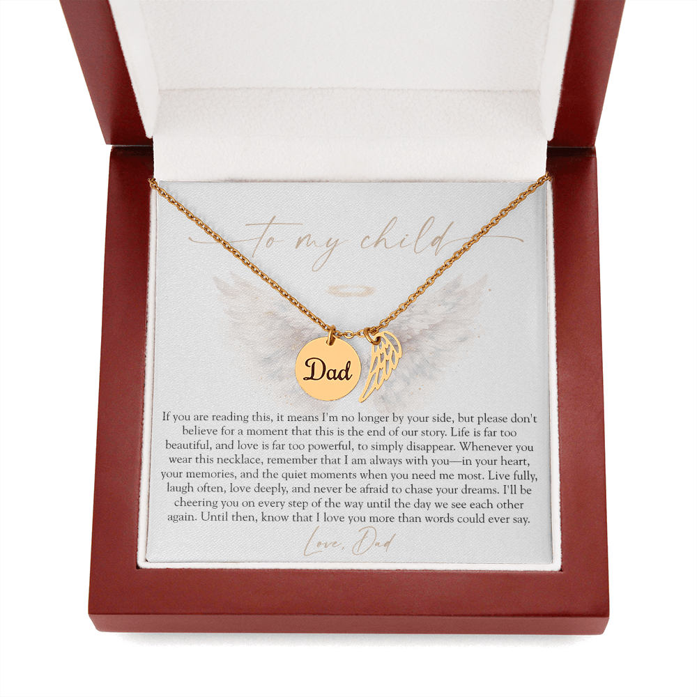 To My Child From Dad | Love Too Powerful Memorial Necklace