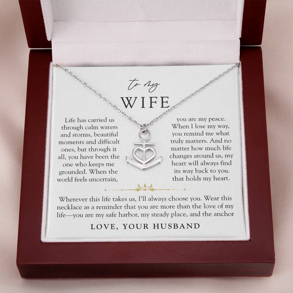 To My Wife | You're My Anchor Necklace