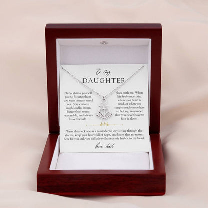 To Daughter From Dad Anchor Necklace | Safe Harbor