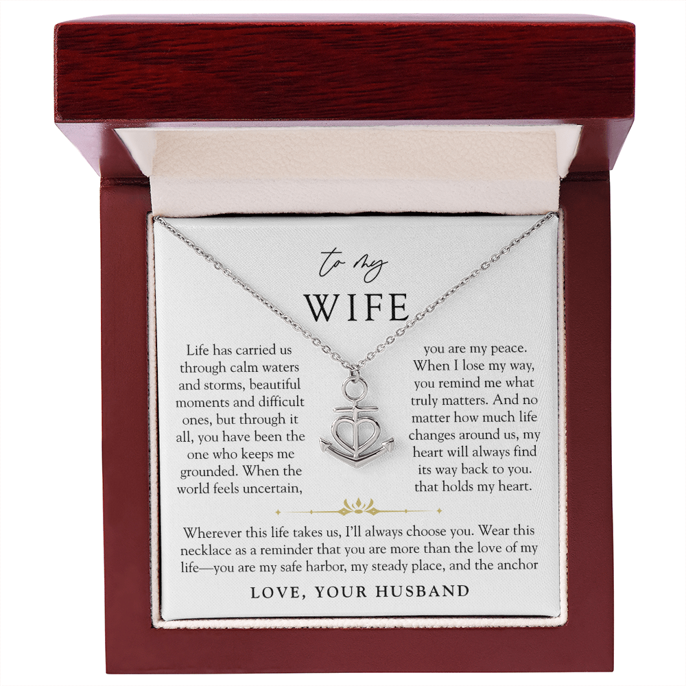 To My Wife | You're My Anchor Necklace