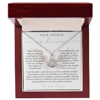 Anchor In Heaven Memorial Necklace