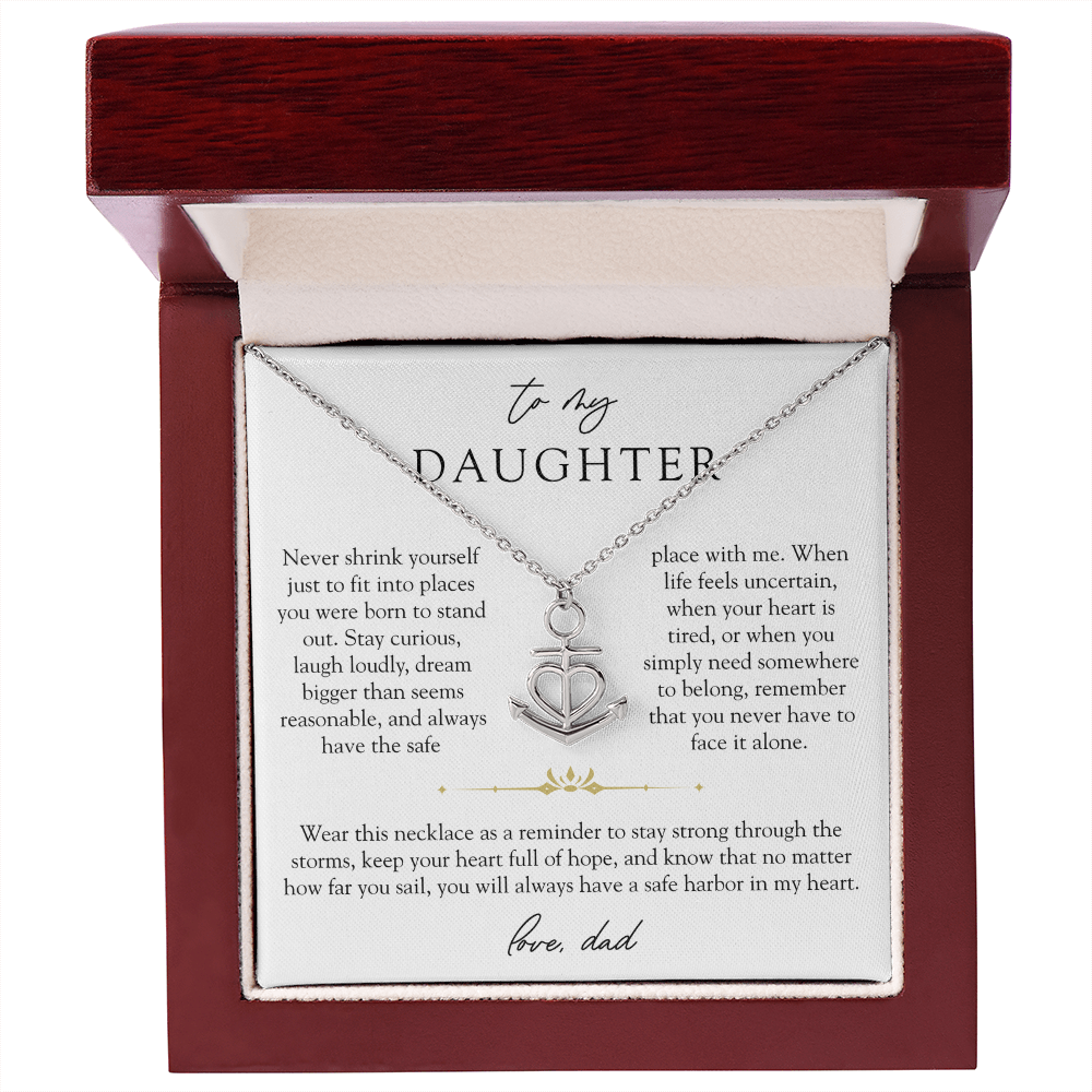 To Daughter From Dad Anchor Necklace | Safe Harbor