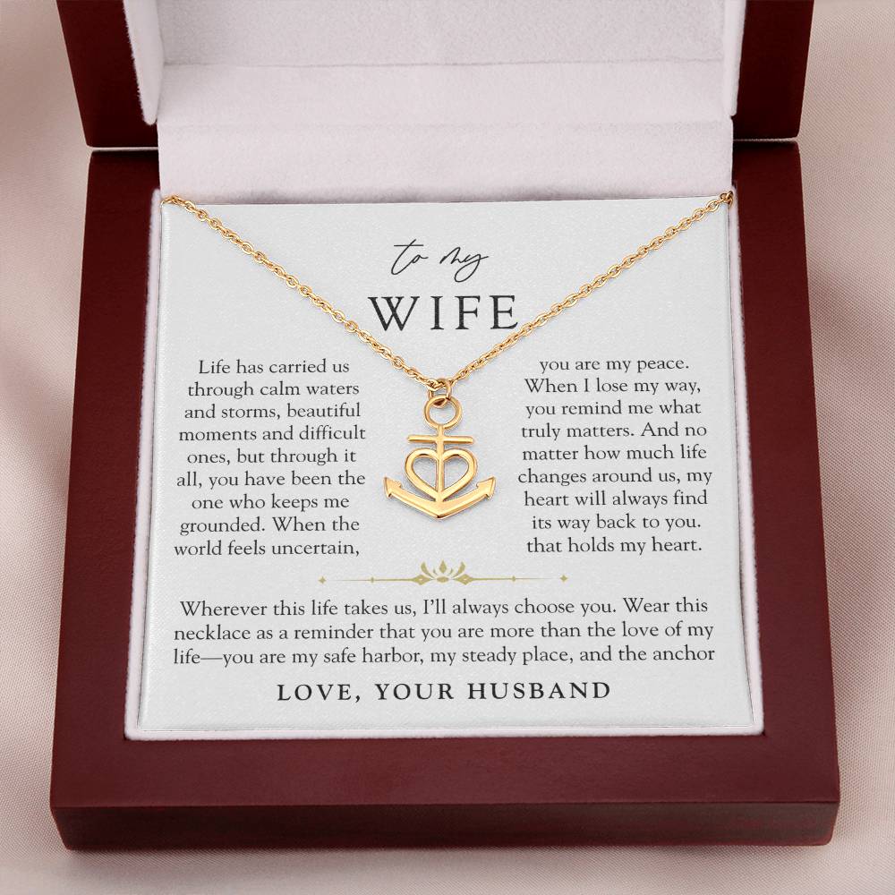 To My Wife | You're My Anchor Necklace