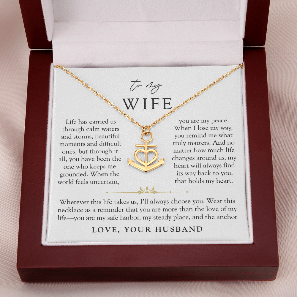 To My Wife | You're My Anchor Necklace
