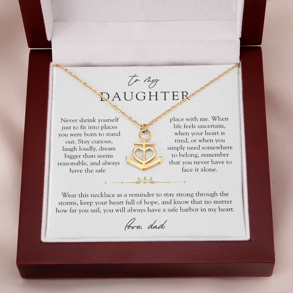 To Daughter From Dad Anchor Necklace | Safe Harbor