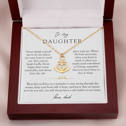 To Daughter From Dad Anchor Necklace | Safe Harbor