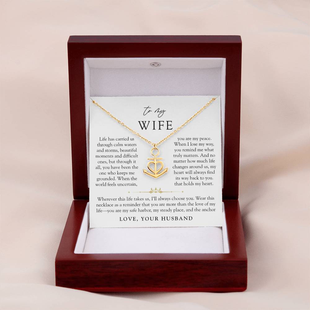To My Wife | You're My Anchor Necklace